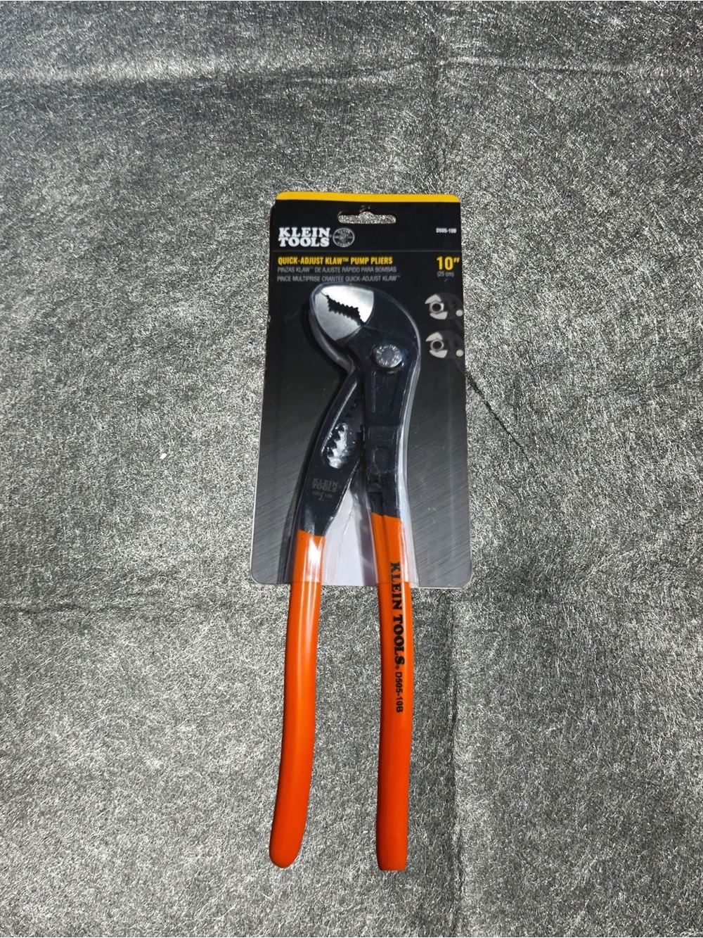 Klein Tools 10" Quick-Adjust Lineman's Pump Pliers - Orange Handles